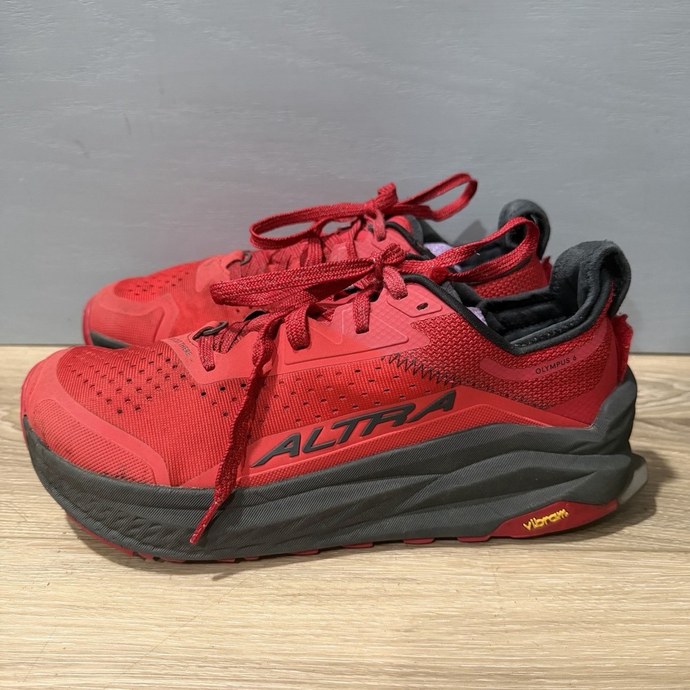 Altra Olympus 6 Mens 10 Red Vibram Hiking Trail Running Shoes ALOA85NJ660